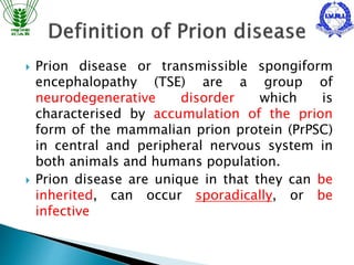 Prion diseases in India | PPTX
