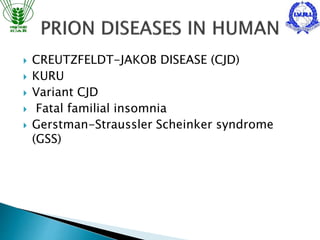 Prion diseases in India | PPTX