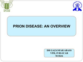 PRION DISEASE: AN OVERVIEW
DR GAZANFAR ABASS
VPH, IVRI-ICAR
M-5616
 