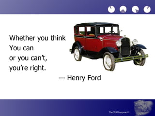 Whether you think  You can  or you can’t,  you’re right. —  Henry Ford Ford Quote 