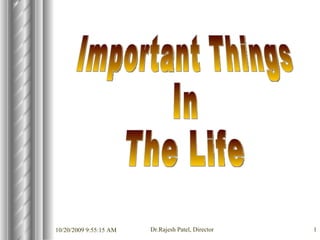 Important Things  In The Life 
