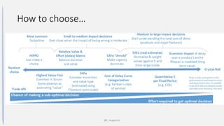 How to choose…
@t_magennis
 