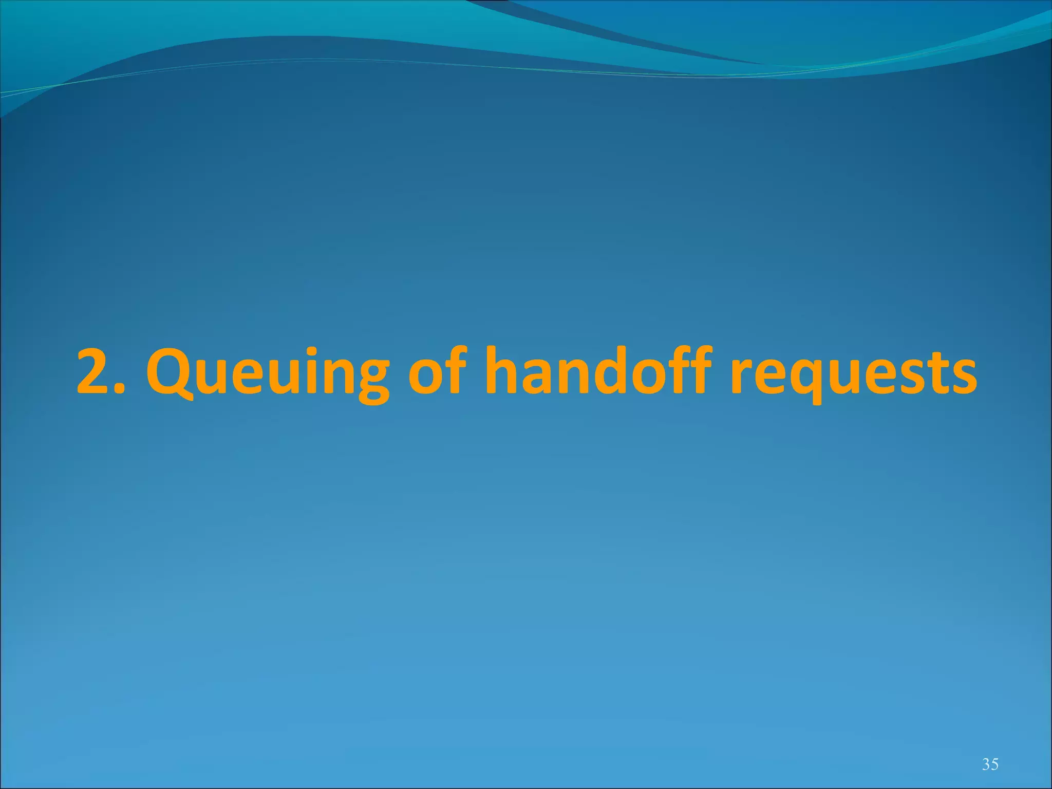 2. Queuing of handoff requests




                                 35
 