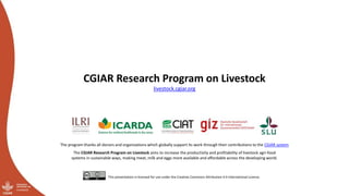 Theory Based Approach to Planning, Monitoring and Evaluating in the Livestock CRP