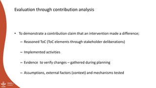 Theory Based Approach to Planning, Monitoring and Evaluating in the Livestock CRP