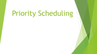 Priority Scheduling
 