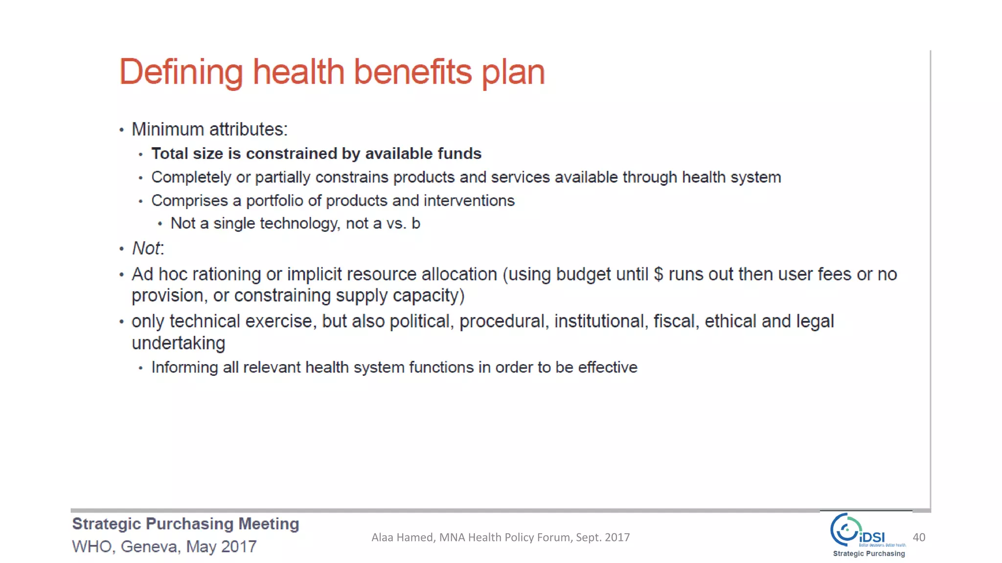 40Alaa Hamed, MNA Health Policy Forum, Sept. 2017
 
