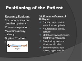 Collapsed Prson Priority Steps in Managing a Collapsed Person: Emergency Response and ...
