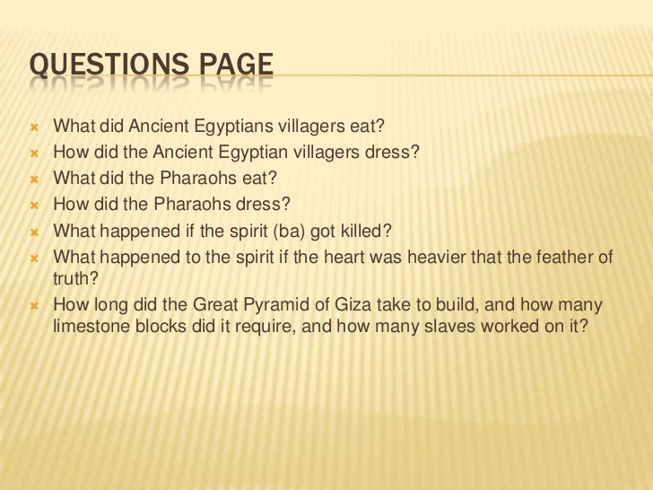 Prior knowledge on ancient egypt