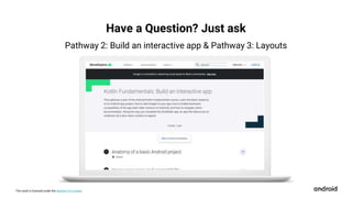 This work is licensed under the Apache 2.0 License
Have a Question? Just ask
Pathway 2: Build an interactive app & Pathway 3: Layouts
 