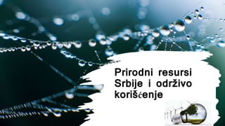 Prirodni resursi
Srbije i održivo
korišćenje
 