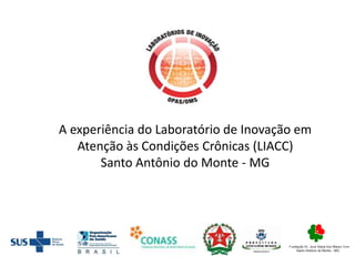 A experiência do Laboratório de Inovação em
Atenção às Condições Crônicas (LIACC)
Santo Antônio do Monte - MG
 