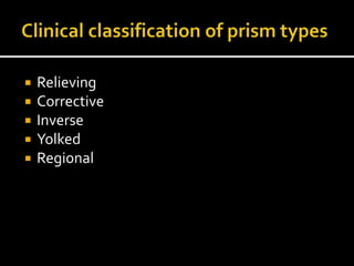  Relieving
 Corrective
 Inverse
 Yolked
 Regional
 