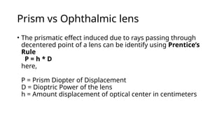 Prentice's Ruke Prism Therapy in Ophthalmology: Principles and Clinical Applications | PPTX