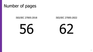 Number of pages
8
ISO/IEC 27005:2018 ISO/IEC 27005:2022
56 62
 