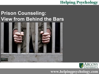 Prison Counseling: View from Behind the Bars   www.helpingpsychology.com 