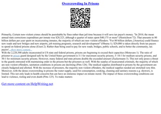 Prison Over Crowding Research Paper | PDF