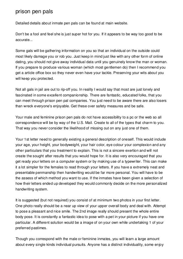 prison pen pals