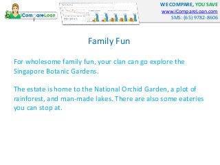 WE COMPARE, YOU SAVE
www.iCompareLoan.com
SMS: (65) 9782-8606
Family Fun
For wholesome family fun, your clan can go explor...