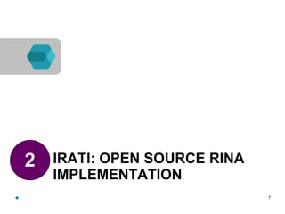 IRATI: OPEN SOURCE RINA
IMPLEMENTATION
7
2
 