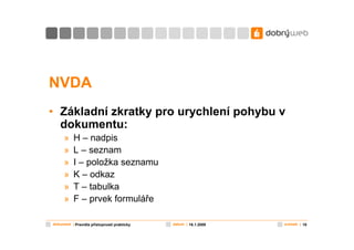 Pravidla přístupnosti prakticky