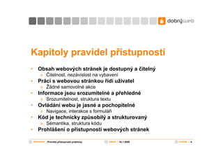 Pravidla přístupnosti prakticky