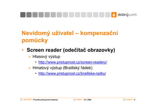 Pravidla přístupnosti prakticky