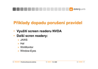 Pravidla přístupnosti prakticky