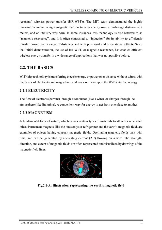 Wireless Charging of Electric Vehicles seminar report PDF