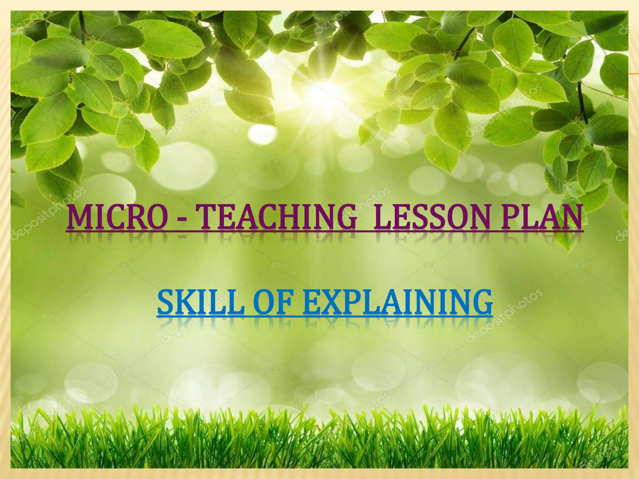 micro teaching lesson plan | PPTX