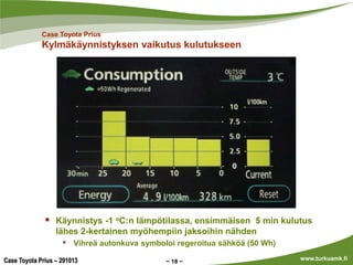 Case Toyota Prius

Kylmäkäynnistyksen vaikutus kulutukseen

Käynnistys -1 oC:n lämpötilassa, ensimmäisen 5 min kulutus
läh...