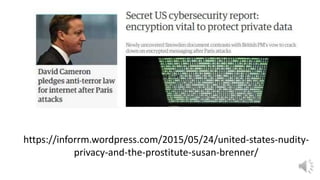 Click to add text
https://inforrm.wordpress.com/2015/05/24/united-states-nudity-
privacy-and-the-prostitute-susan-brenner/
 