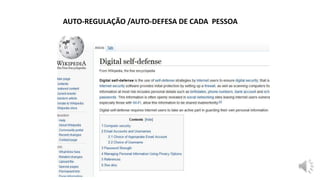 AUTO-REGULAÇÃO /AUTO-DEFESA DE CADA PESSOA
 