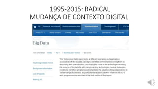 1995-2015: RADICAL
MUDANÇA DE CONTEXTO DIGITAL
 