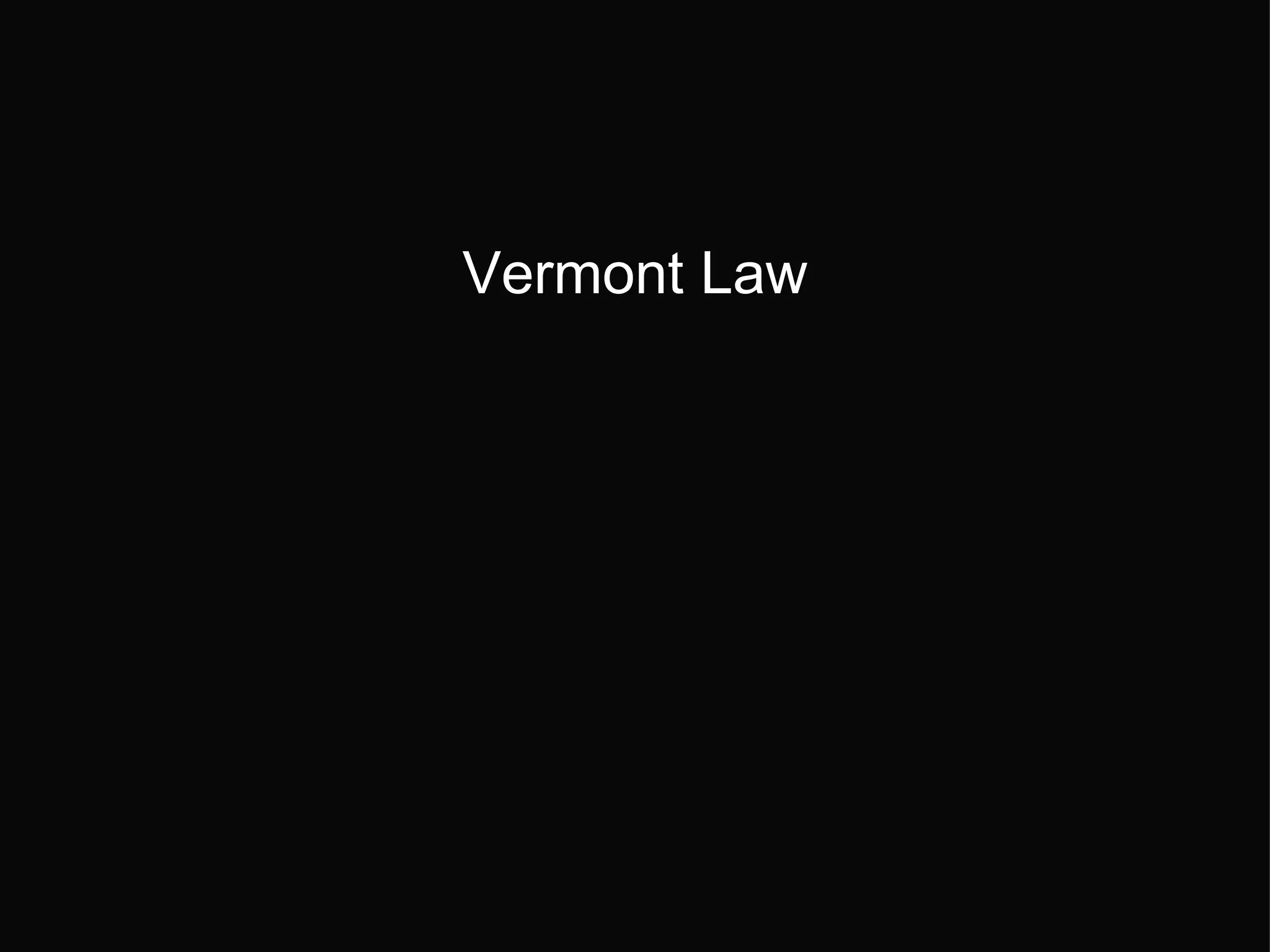 Vermont Law 