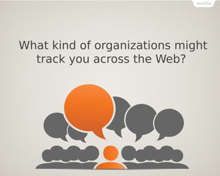 What kind of organizations might
track you across the Web?
 