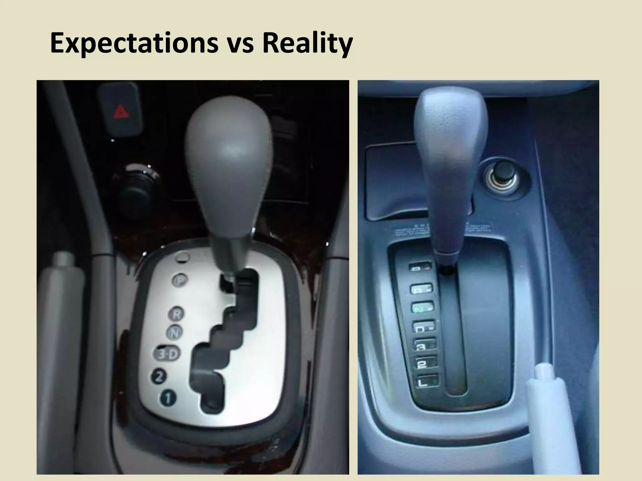 Expectations vs Reality
 