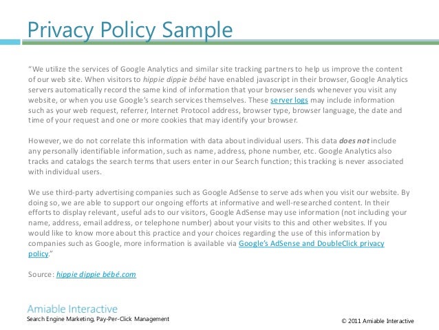 privacy policy sample