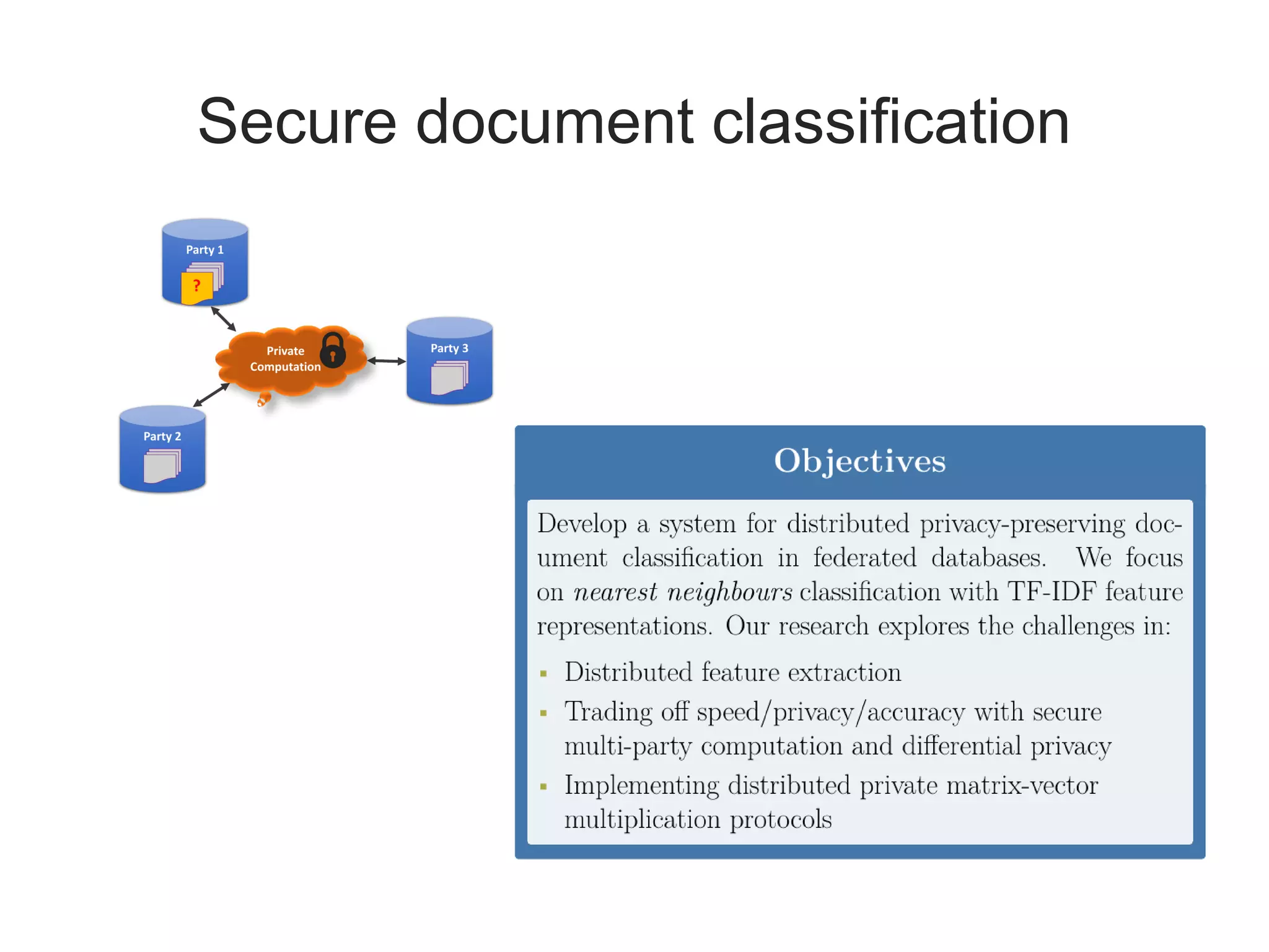 Secure document classification
 