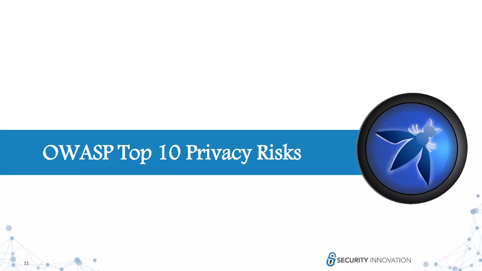 11
Thank You!OWASP Top 10 Privacy Risks
 