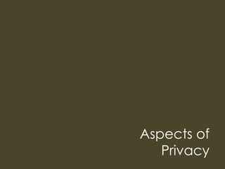Aspects of
   Privacy
 