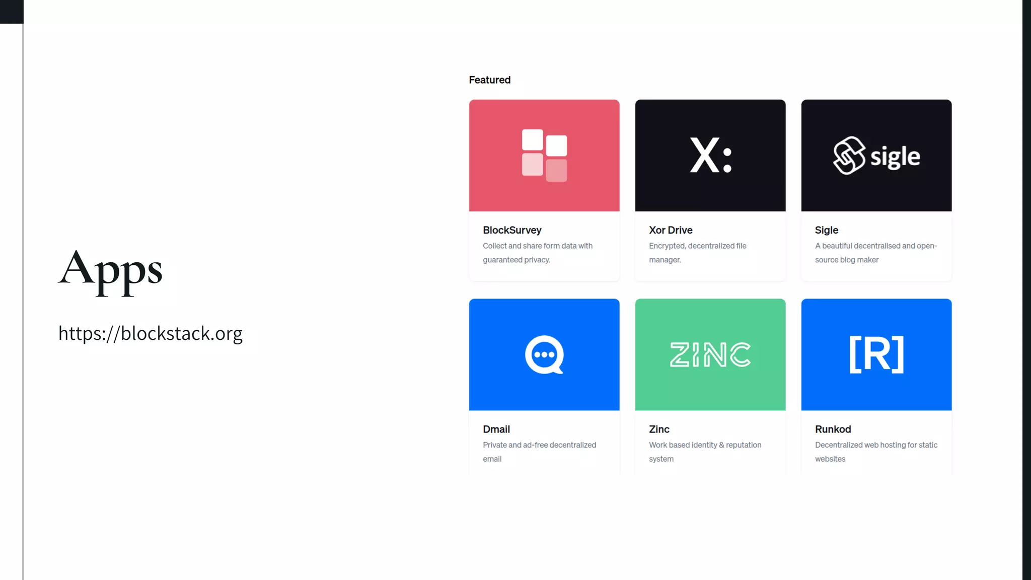 https://blockstack.org
Apps
 