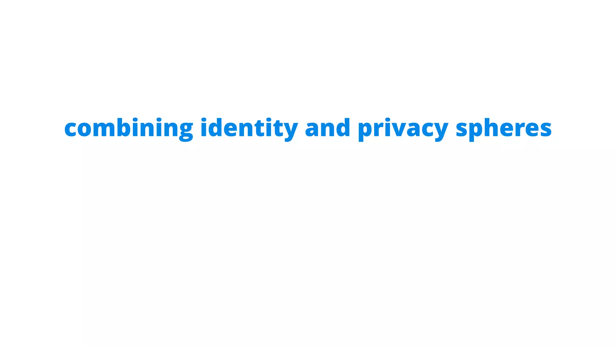 combining identity and privacy spheres
 