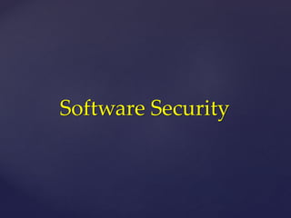 Software Security
 