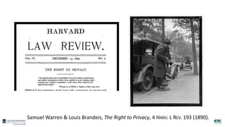 Samuel Warren & Louis Brandeis, The Right to Privacy, 4 HARV. L REV. 193 (1890).
 