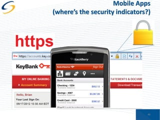 Mobile Apps
(where’s the security indicators?)

46

 
