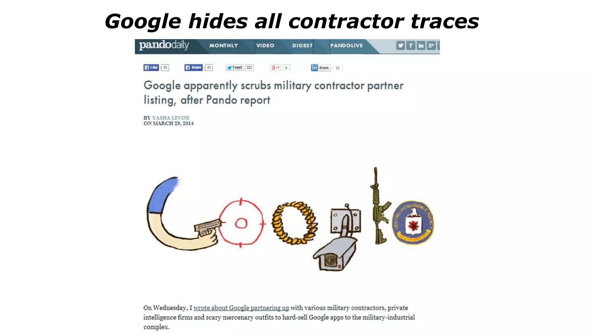 Google hides all contractor traces
 