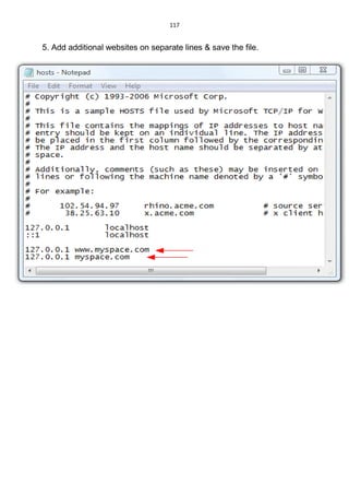 117
5. Add additional websites on separate lines & save the file.
 
