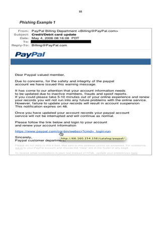 88
Phishing Example 1
 