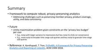 Privacy-preserving Analytics and Data Mining at LinkedIn | PPTX